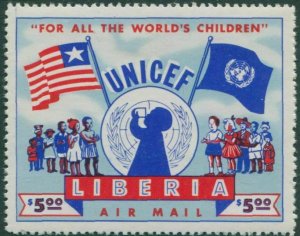 Liberia 1954 SG745 $5 UNICEF MLH