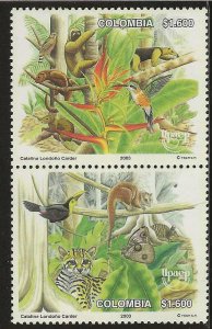 Colombia 2003, Scott 1214, UPAEP Issue, Flora and Fauna