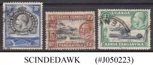 KENYA UGANDA TANGANYIKA - 1935 KGV ISSUE SCOTT#51,53 & 54 - 3V USED