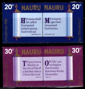 NAURU Scott 236-239  MNH** Christmas stamp set Pairs 1981