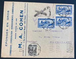 1933 Sfax Tunisia Commercial Airmail Cover To Barcelona Spain