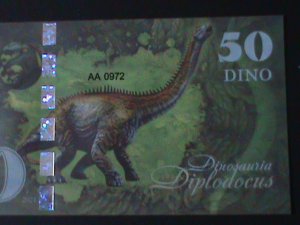 ​SPAIN-2021 DINOSAU-$50 DINO-POLIMER NOTE UNC-COLLECTIBLE-VF PICTORIAL BEAUTIFUL