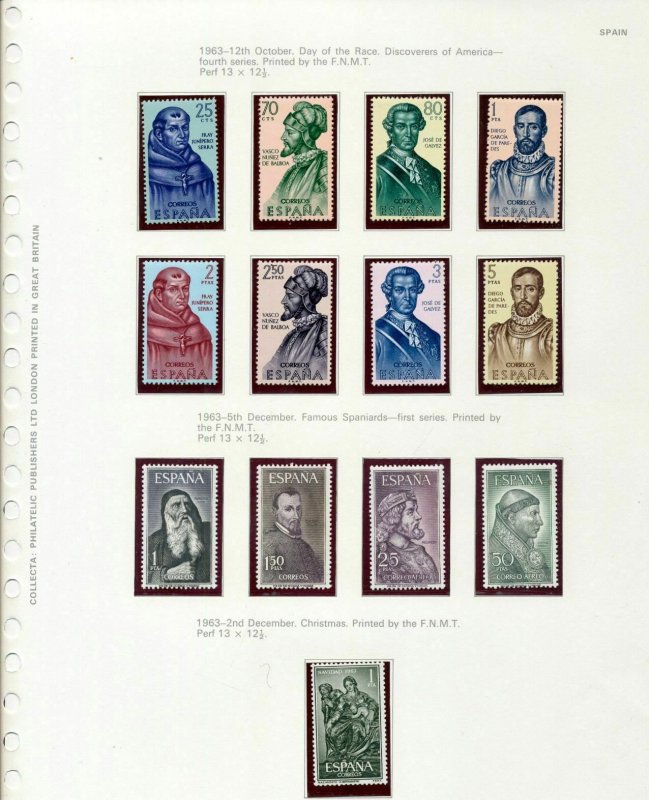 SPAIN 1963/64 MNH Art Arms Ships on 13 Pages(Bat643