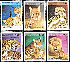 Benin 816-821, MNH, Big Cats and Their Kittens