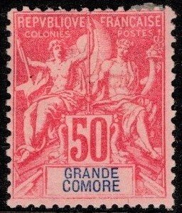1897 Grand Comoro Scott #- 16 50 Centimes Navigation and Commerce Unused