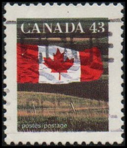 Canada 1359 - Used - 43c Flag / Prairie (1992) +