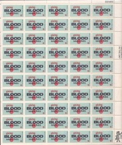 US Stamp - 1971 Blood Donor - 50 Stamp Sheet - Scott #1425