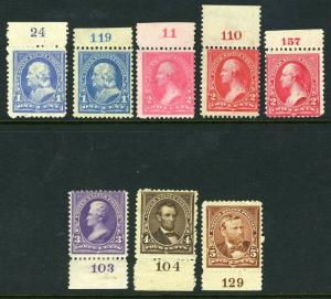 #246//255 all with  Plate # (MINT  Hinged) cv$590.00