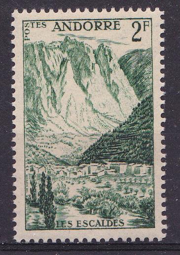 Andorra-French 125 MNH 1955 2fr Les Escaldes Spa