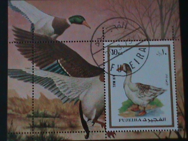 ​FUJEIRA-1973-LOVELY BEAUTIFUL BIRDS-CTO- S/S FANCY CANCEL-VERY FINE