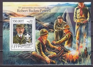 Mozambique, 2016 issue. Scout B. Powell, 75th Anniversary s/sheet.