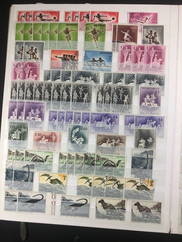 Worldwide  Stamp Stock Book San Marino, Thrace, Vietnam and Lots More Great Deal