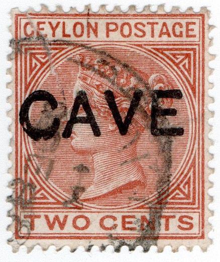 (I.B) Ceylon Postal : 2c Brown (CAVE overprint)