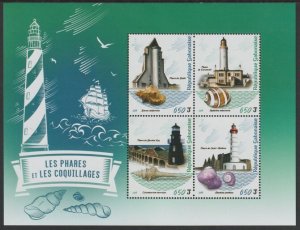 GABON - 2018 - Lighthouses & Shells - Perf 4v Sheet - MNH -Private Issue