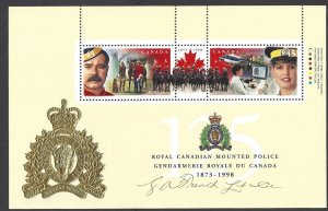 Canada #1737c MNH ss, 125th anniv. Royal Canadian Mounted Police, signed