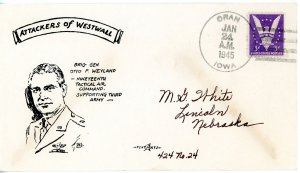 1945 US World War II Patriotic Cover Attackers of Westwall - Gen. Weyland