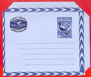 aa5133 - MALAYSIA - POSTAL HISTORY - Stationery AEROGRAMME Birds Kessler# 11+11a