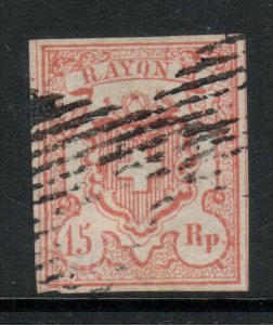 Switzerland #12 Very Fine Used **With Certificate**