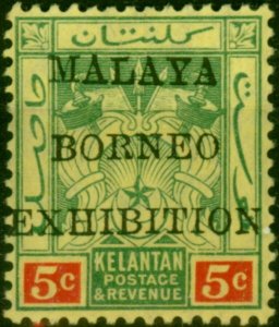 Kelantan 1922 5c Green & Red-Pale Yellow SG31 Fine LMM