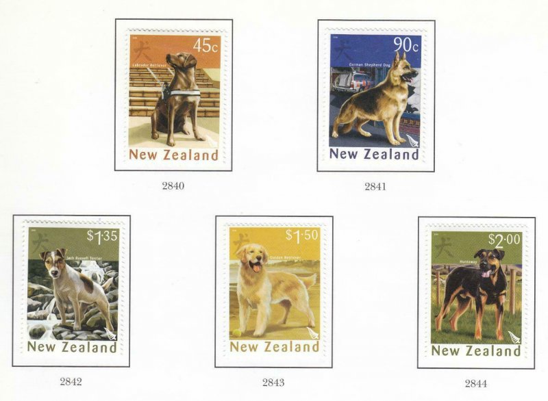 NEW ZEALAND # 2055-2060+2058a VF-MLH NEW YEAR OF THE DOG SET + S/SHEET