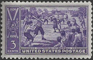 # 855 MINT NEVER HINGED ( MNH ) BASEBALL CENTENNIAL XF+