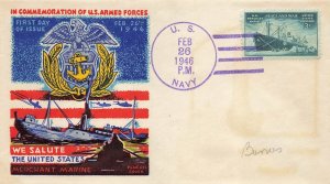 939 3c MERCHANT MARINE - Fluegel cachet addressed to Bones (Walter Crosby)