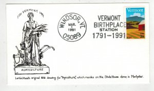 1991 VERMONT BICENTENNIAL 2533 Whit's Covers Variety RARE WINDSOR PICTORIAL