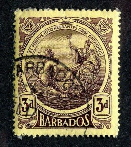 1916 Barbados Sc.# 132 used cv $20 ( 9681 BCXX )