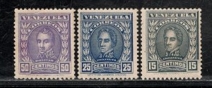 VENEZUELA SC# 255A-255C F/MNG