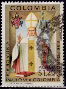 Colombia, 1968, Airmail, Pope Paul's Visit to Colombia, 1.20p, used