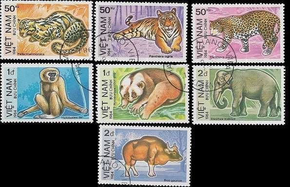 1984 Vietnam Endangered Animals  SC# 1363-1369 Used