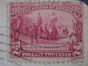 ​UNITED STATES-1907 SC#329 OVER 116 YEARS OLD-FOUNDING OF JAMES TOWN COVER VF