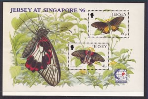 Jersey 731a Butterflies Souvenir Sheet MNH VF