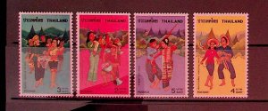 THAILAND Sc 822-25 NH ISSUE OF 1977 - DANCERS - COSTUMES