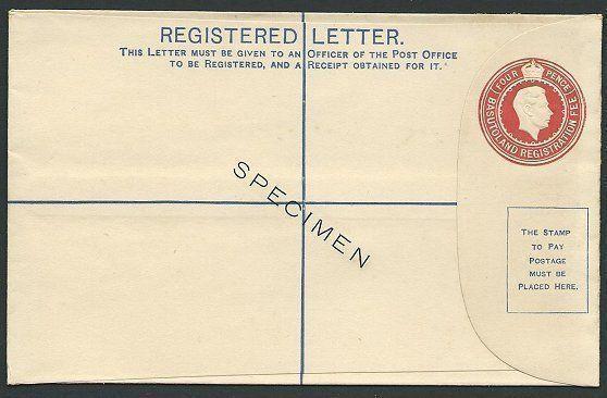 BASUTOLAND GVI 4d registered envelope SPECIMEN.............................40166