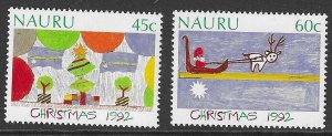 NAURU SG405/6 1992 CHRISTMAS  MNH