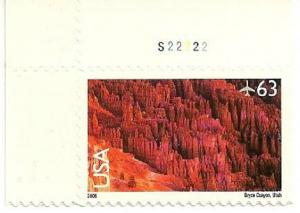 US C139 Airmail Bryce Canyon National Park 63c plate single UL MNH 2006