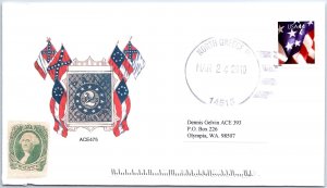 ART COVER EXCHANGE (ACE) U.S. HAND-MADE POSTAL COVER CONFEDERACY STAMPS