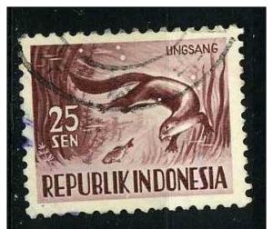 Indonesia 1956 - Scott 428 used - 25s, Animals, Otter 