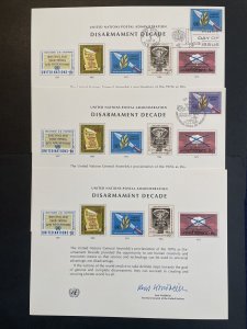 1973 United Nations UN Souvenir Cards Sc# SC3, Complete, 2 FDCS & 1 Uncancelled