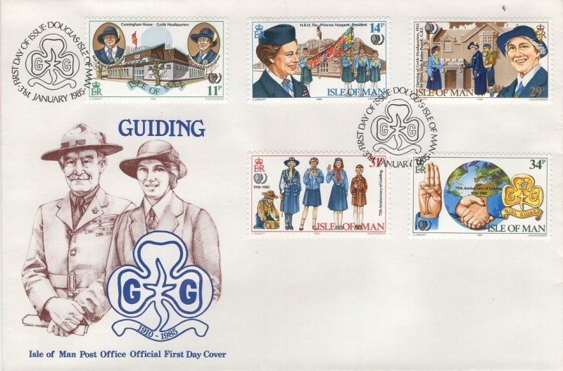 Isle of Man 1985 FDC Sc 276-280 Girl Guides 75th ann