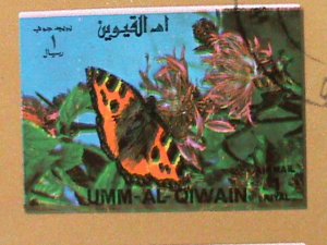 ​UMM AL QIWAIN STAMP-1973- LOVELY BUTTERFLIES  CTO-MNH STAMP SHEET -RARE