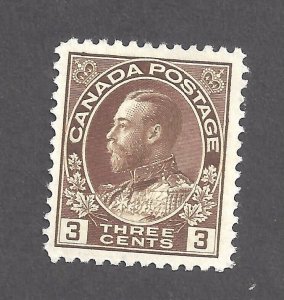 CANADA # 108c VF MINT NH 3c BROWN ADMIRAL DRY PRINTING BS27982