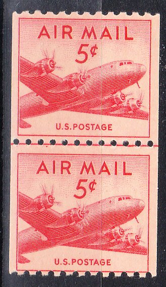 MOstamps - US #C37 Mint OG NH Coil Line Pair - Lot # 2382