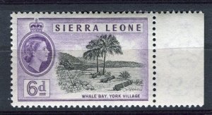 SIERRA LEONE; 1956 early QEII Pictorial issue Mint hinged 6d. Margin value