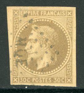 France Colonies 1871 General Issues 30¢ Brown Scott # 13 VFU D636