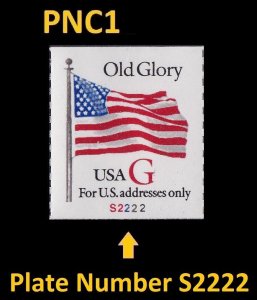 US 2892 Old Glory Red G rate 32c PNC1 S2222 MNH 1994