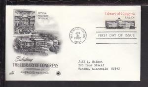 US Library of Congress 1982 PCS Typed FDC BIN