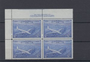 CE3 *** Special Delivery  plate block #1 UL VF MH Cat $30 Canada