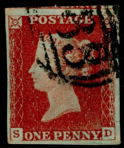 SG8, 1d red-brown PLATE 53, FINE USED. Cat £30. 4 MARGINS. SD